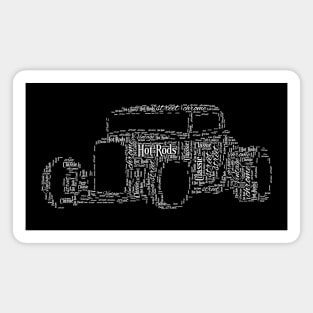 Hot Rod Car Automotive Typography Art Magnet